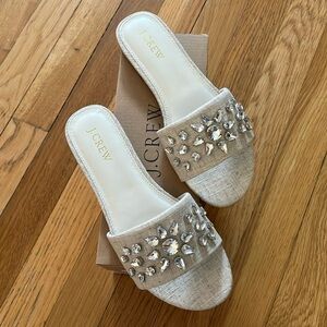 J.Crew Women’s Embellished Sandal Beige - BRAND NEW Size 6